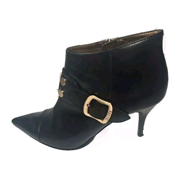 Guess Womens Ankle Boots Black Faux Leather Stiletto Heels Size 8M - Picture 8 of 13